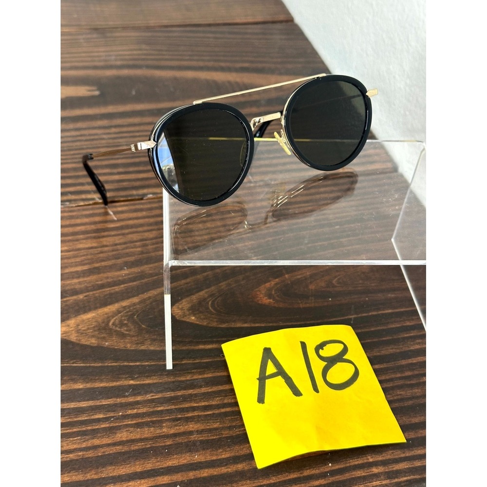 Celine CL 41424/S ANW70 Women's Black Gold Sunglasses Round Full Rim 150 mm
